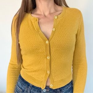 PUR BIG NUR ZURICH Mustard Yellow Women's Cardigan •Sz S